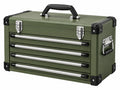 Gereedschapskist 60 x 30 x 35 cm metaal groen met 5 laden