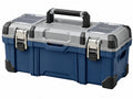 Gereedschapskoffer 52 x 26 x 28 cm kunststof blauw grijs met draaggreep en sorteerbakken