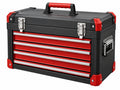 Gereedschapskist 60 x 30 x 40 cm staal zwart rood met 4 laden en draaggreep