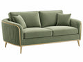 2-zitsbank 170 x 85 x 82 cm groen fluweel met goudkleurige metalen poten