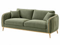 2-zitsbank 180 x 85 x 85 cm groene stoffen woonkamerbank in art-decostijl