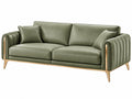 3-zitsbank 220 x 90 x 85 cm groen kunstleer met metalen poten - modern