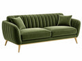 Tweezitsbank 180 x 85 x 80 cm groen fluweelachtige stof - geribbelde rugleuning