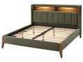 Gestoffeerd bedframe 160 x 200 cm olijfgroen hout modern met lattenbodem