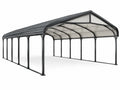 Carport 600 x 300 x 270 cm zwart metalen frame met transparant dak voor buiten