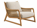 Fauteuil 76 x 82 x 86 cm beige houten frame met gevlochten touw voor woonkamer in natuurlijke stijl